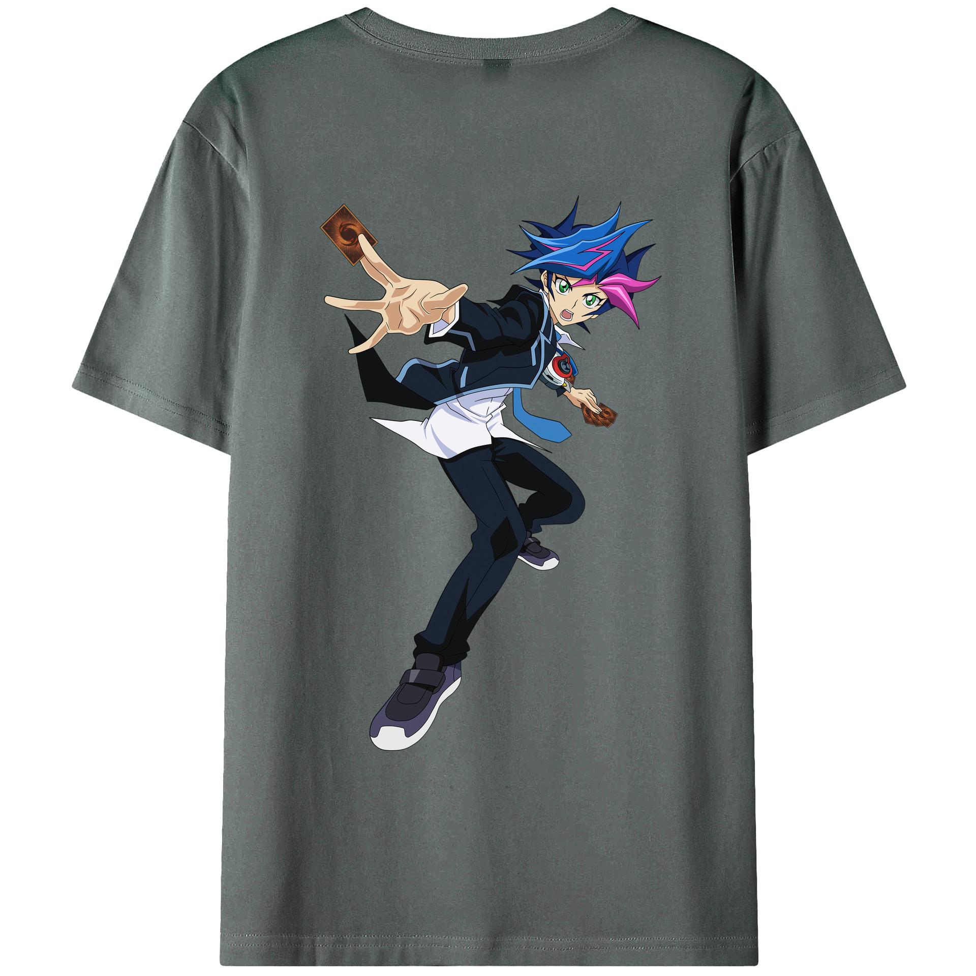 （画像用） 遊☆戯☆王 Yu-Gi-Oh! 綿100％ メンズ半袖Tシャツ（バックプリント） 通気性